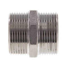 Dubbele Nippel G1 1/4" RVS Vlakke Afdichting 16bar 45mm Hex
