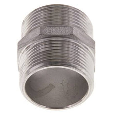 Dubbele Nippel G1 1/4" RVS Vlakke Afdichting 16bar 45mm Hex