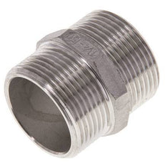 Dubbele Nippel G1 1/4" RVS Vlakke Afdichting 16bar 45mm Hex