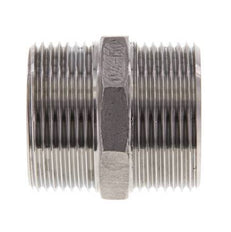 Dubbele Nippel G1 1/4" RVS Vlakke Afdichting 16bar 45mm Hex