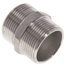 Dubbele Nippel G1 1/4" RVS Vlakke Afdichting 16bar 45mm Hex