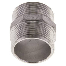 Dubbele Nippel G1 1/4" RVS Vlakke Afdichting 16bar 45mm Hex