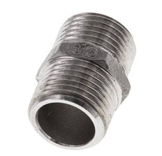 Dubbele Nippel G1/2'' RVS Vlakke Afdichting 16bar 22mm Hex