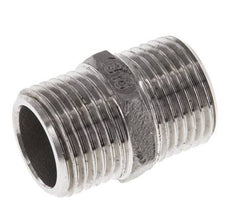 Dubbele Nippel G1/2'' RVS Vlakke Afdichting 16bar 22mm Hex
