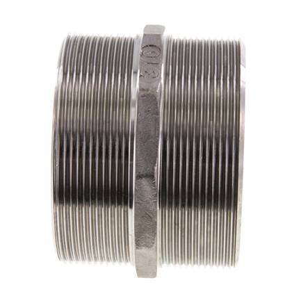 Dubbele Nippel G3'' RVS Vlakke Afdichting 16bar 92mm Hex
