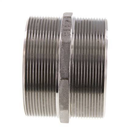 Dubbele Nippel G3'' RVS Vlakke Afdichting 16bar 92mm Hex