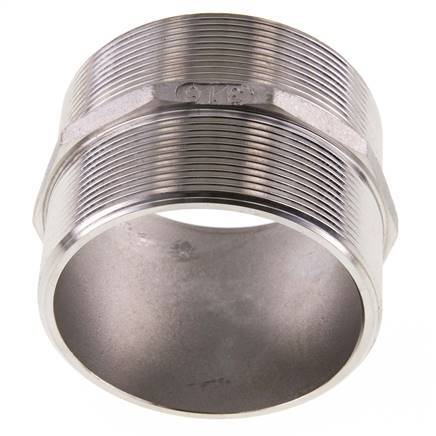 Dubbele Nippel G3'' RVS Vlakke Afdichting 16bar 92mm Hex