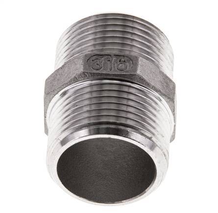Dubbele Nippel G3/4'' RVS Vlakke Afdichting 16bar 29mm Hex