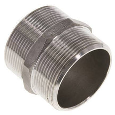 Dubbele Nippel G2'' RVS Vlakke Afdichting 16bar 62mm Hex