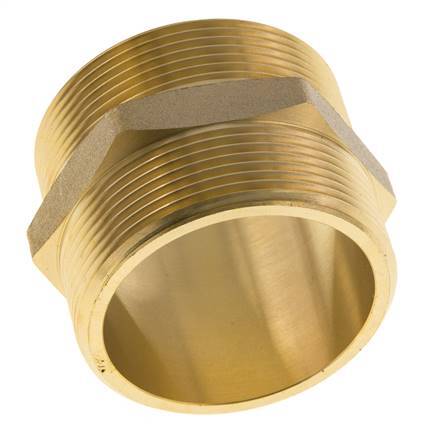 Dubbele Nippel G2'' Messing Vlakke Afdichting 16bar 60mm Hex