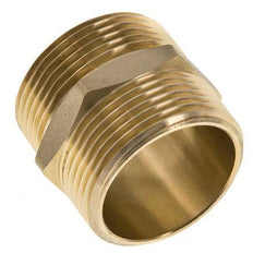 Dubbele Nippel G1 1/4" Messing Vlakke Afdichting 16bar 42mm Hex