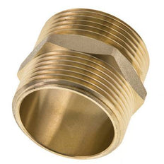 Dubbele Nippel G1 1/4" Messing Vlakke Afdichting 16bar 42mm Hex