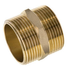 Dubbele Nippel G1 1/4" Messing Vlakke Afdichting 16bar 42mm Hex