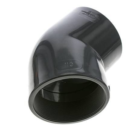 45° L-Koppeling Rp4'' Binnendraad PVC-U 16bar En 1452-3