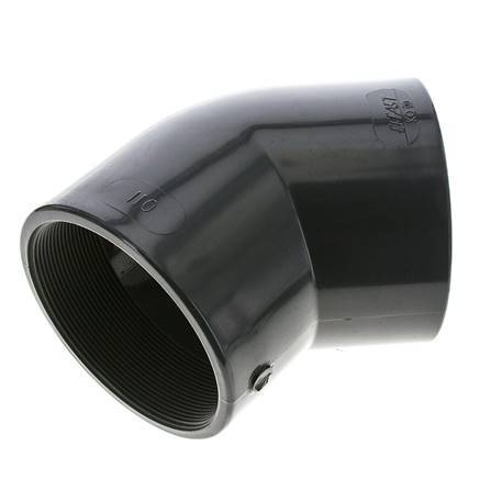 45° L-Koppeling Rp4'' Binnendraad PVC-U 16bar En 1452-3