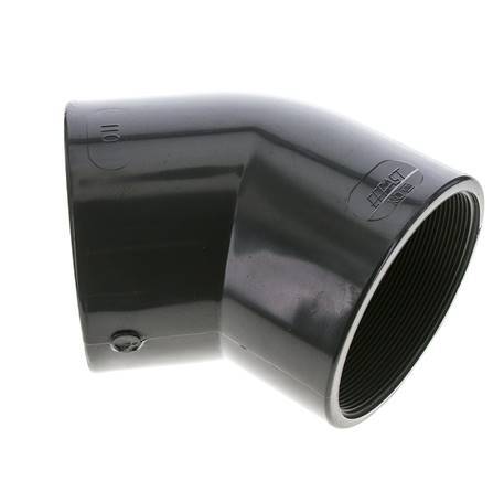 45° L-Koppeling Rp4'' Binnendraad PVC-U 16bar En 1452-3