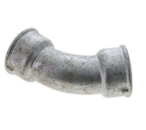 45° L-Koppeling Fitting Rp1 1/2'' Binnendraad Gietijzer 25bar