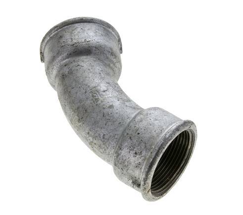 45° L-Koppeling Fitting Rp1 1/2'' Binnendraad Gietijzer 25bar