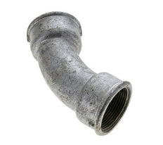 45° L-Koppeling Fitting Rp1 1/2'' Binnendraad Gietijzer 25bar