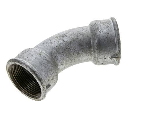 45° L-Koppeling Fitting Rp1 1/2'' Binnendraad Gietijzer 25bar