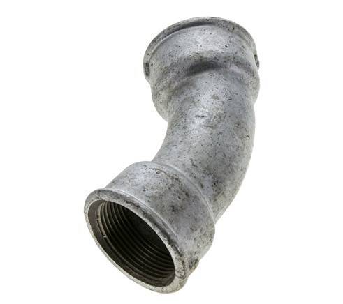45° L-Koppeling Fitting Rp1 1/2'' Binnendraad Gietijzer 25bar