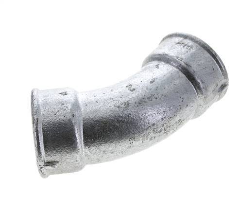 45° L-Koppeling Fitting Rp2'' Binnendraad Gietijzer 25bar
