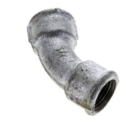 45deg Angled Fitting Rp1/2'' Female Cast Iron 25bar (351.25psi) [2 Pieces]