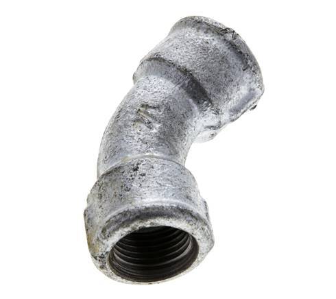 45deg Angled Fitting Rp1/2'' Female Cast Iron 25bar (351.25psi) [2 Pieces]