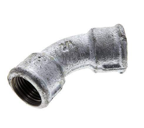 45deg Angled Fitting Rp1/2'' Female Cast Iron 25bar (351.25psi) [2 Pieces]