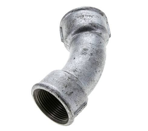 45° L-Koppeling Rp1 1/4'' Binnendraad Gietijzer 25bar