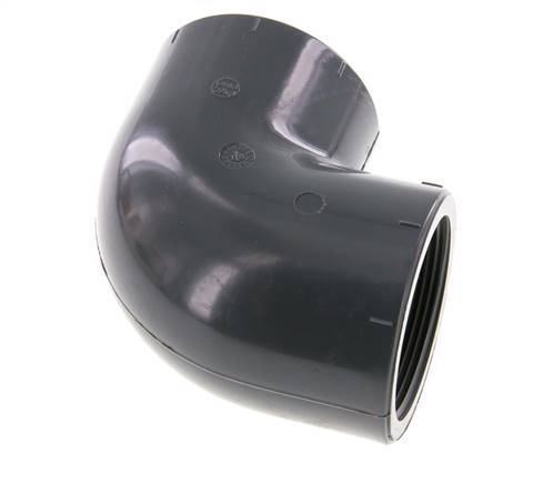 90° L-Koppeling Rp2'' Binnendraad PVC-U 16bar En 1452-3