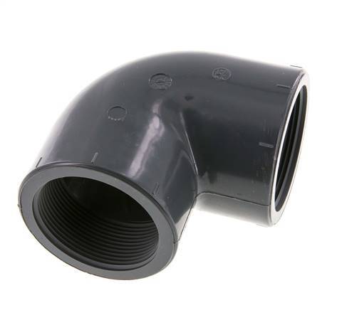 90° L-Koppeling Rp2'' Binnendraad PVC-U 16bar En 1452-3