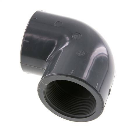 90° L-Koppeling Rp2'' Binnendraad PVC-U 16bar En 1452-3