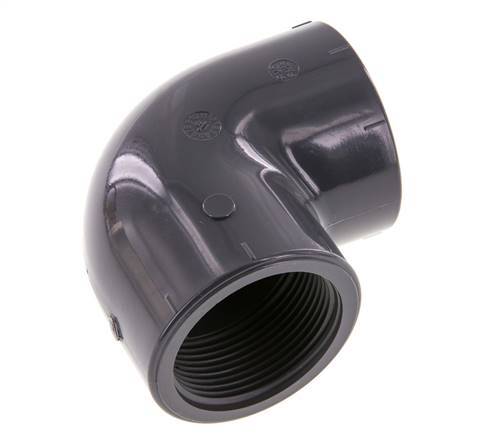 90° L-Koppeling Rp1 1/2'' Binnendraad PVC-U 16bar En 1452-3