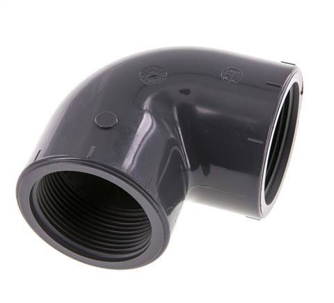 90° L-Koppeling Rp1 1/2'' Binnendraad PVC-U 16bar En 1452-3
