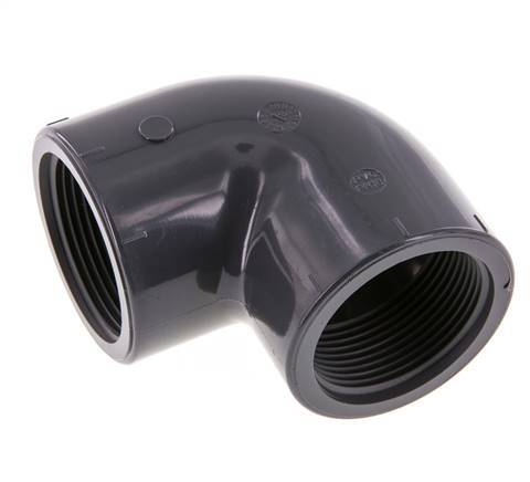 90° L-Koppeling Rp1 1/2'' Binnendraad PVC-U 16bar En 1452-3