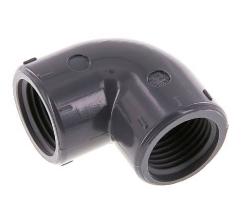 90deg Angled Fitting Rp1/2'' Female PVC-U 16bar (224.8psi) EN 1452-3 [5 Pieces]