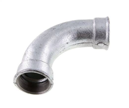 90° L-Koppeling Rp2'' Binnendraad Lang Gietijzer 25bar