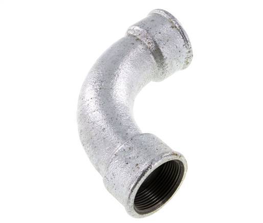 90° L-Koppeling Fitting Rp1 1/2'' Binnendraad Lang Gietijzer 25bar