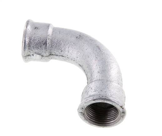 90° L-Koppeling Rp1'' Binnendraad Lang Gietijzer 25bar