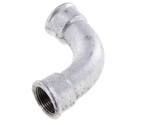 90° L-Koppeling Rp1'' Binnendraad Lang Gietijzer 25bar
