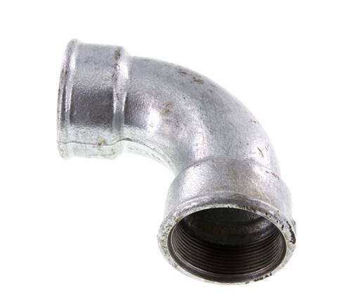 90° L-Koppeling Rp2'' Binnendraad Kort Gietijzer 25bar