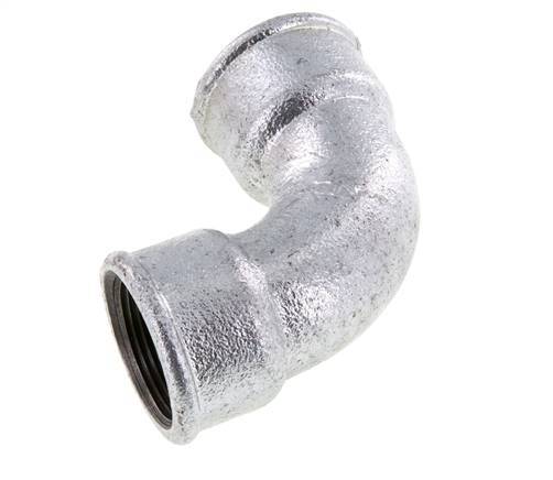 90° L-Koppeling Rp1 1/4'' Binnendraad Kort Gietijzer 25bar