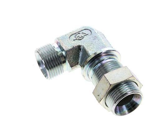 90° L-Koppeling G3/4'' Schotdoorvoer Hogedruk Staal 60° Conus 325bar Hydrauliek
