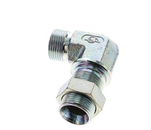 90° L-Koppeling G3/4'' Schotdoorvoer Hogedruk Staal 60° Conus 325bar Hydrauliek