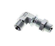 90° L-Koppeling G3/8'' Schotdoorvoer Hogedruk Staal 60° Conus 325bar Hydrauliek