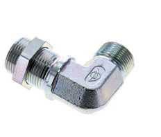 90° L-Koppeling G1'' Schotdoorvoer Hogedruk Staal 60° Conus 225bar Hydrauliek