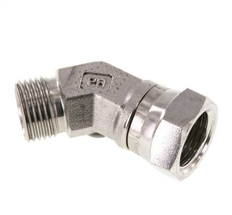 45° L-Koppeling G1/2 '' Binnendraad X Buitendraad Hoge Druk RVS 60° Conus 300bar Hydrauliek