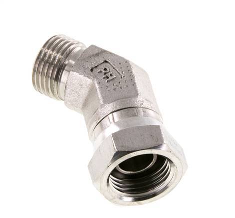 45° L-Koppeling G1/2 '' Binnendraad X Buitendraad Hoge Druk RVS 60° Conus 300bar Hydrauliek