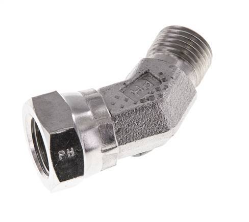 45° L-Koppeling G1/4" Binnendraad Hoge Druk RVS 350bar Hydrauliek